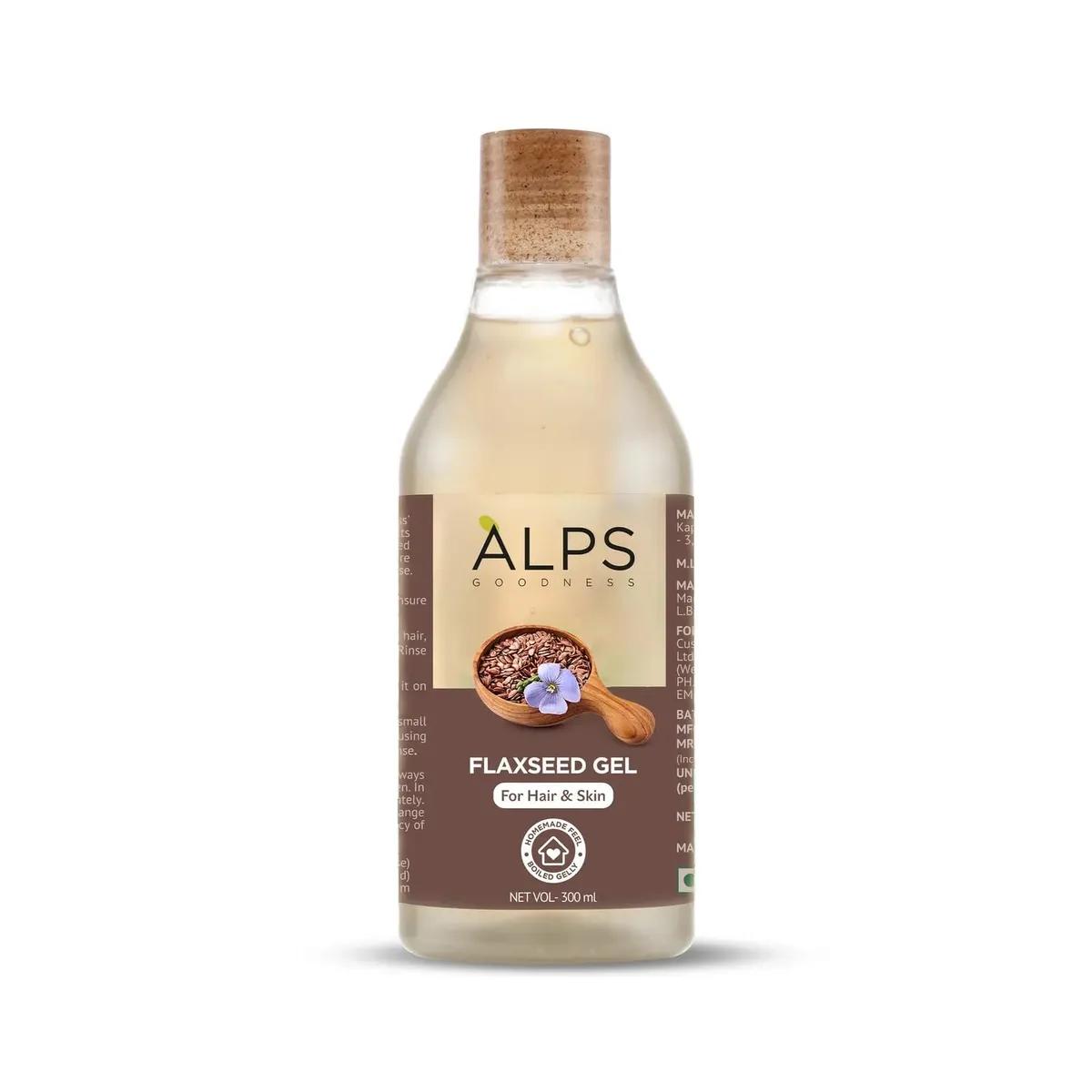 Alps Goodness Flaxseed Gel- 300ml | For Hair & Skin | Promotes Hair Growth | Controls Frizz & Adds Shine | Hydrates Skin | Reduces Pigmentation & Dark Spots | Glowing Skin | Multi-Purpose Beauty Gel