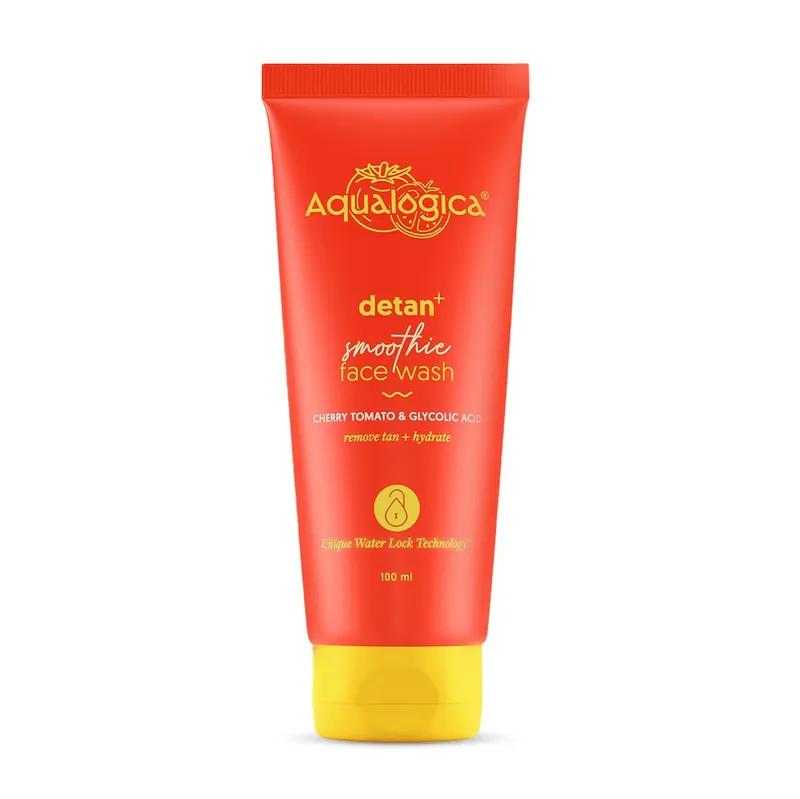 Aqualogica Detan+ Smoothie Face Wash with Glycolic Acid & Cherry Tomato for Men & Women for Tan removal, Hydrates & Gentle Exfoliates -Oily, Dry, Sensitive & Combination Skin -100ml