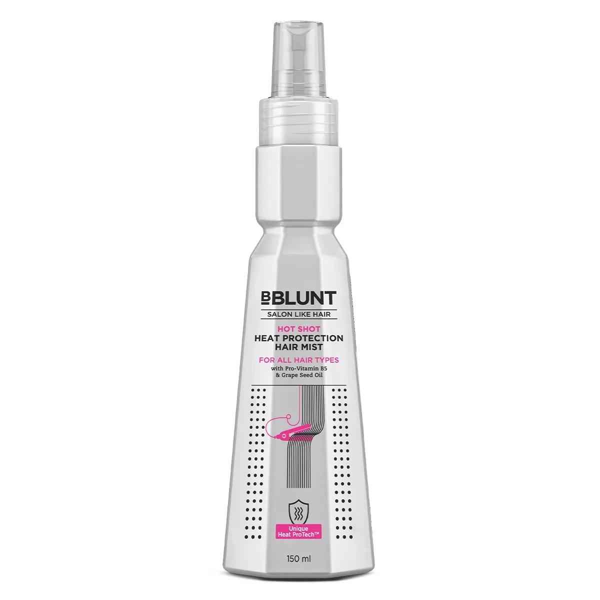 Bblunt Hot Shot Heat Protection Hair Mist | Designed for Indian Hair | Prevents Damage | Upto 230° Celsius Protection | Hair Spray for Men & Women | 150 ml