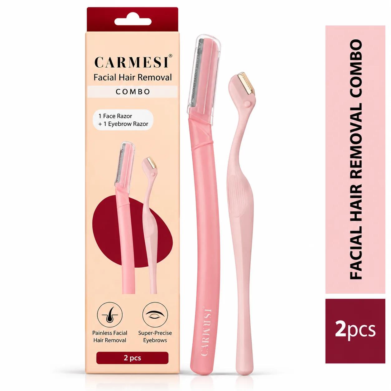 Carmesi Facial Hair Removal Combo – 1 Face Razor + 1 Eyebrow Razor