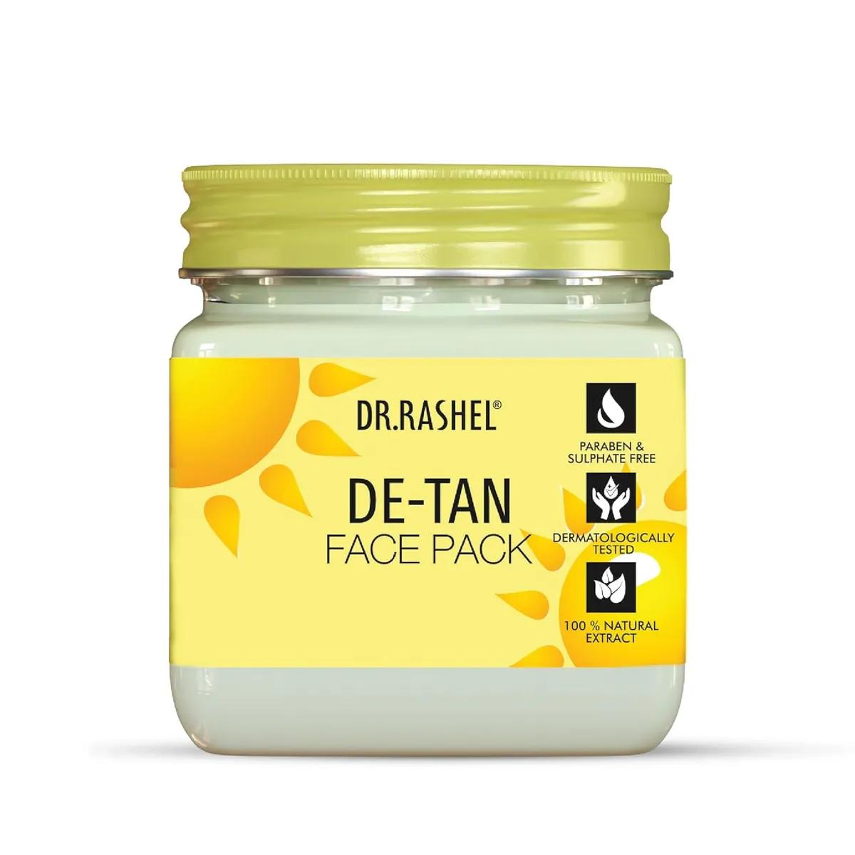 DR.RASHEL De-Tan Face Pack for Glowing Skin, Oil Control, Acne, Pimples, Detan, Blemishes, Pigmentation & Brightening, Face Cleansing for Face & Body (380 Ml)