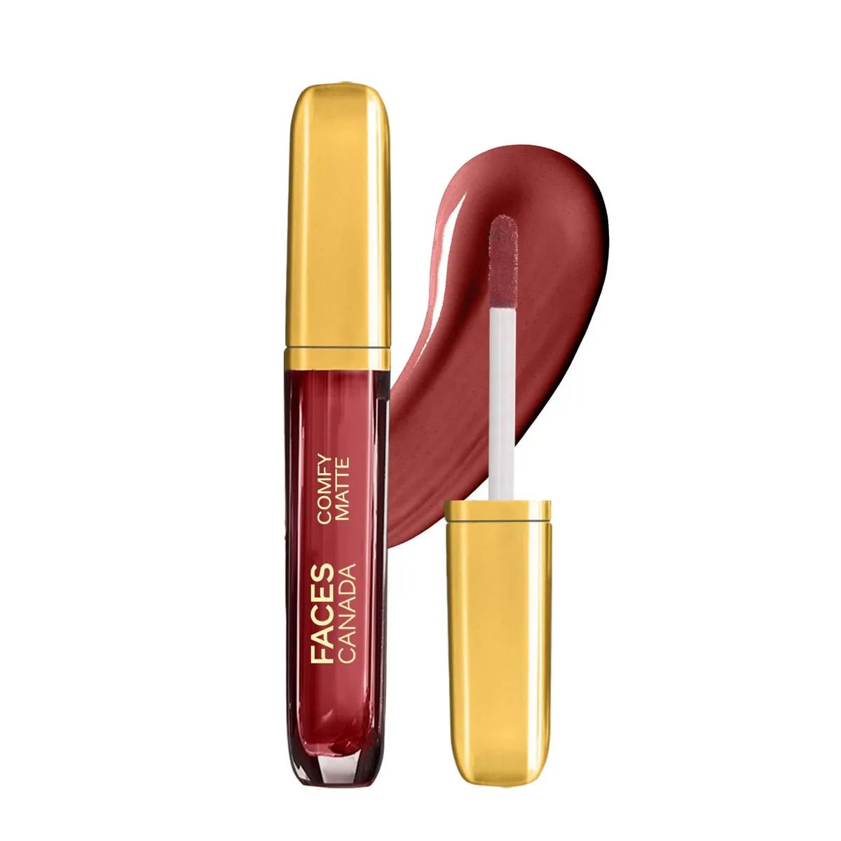 FACES CANADA Comfy Matte Liquid Lipstick - Note To Self 07, 3.8 ml | Comfortable 10HR Longstay | Intense Matte Color | Almond Oil & Vitamin E Infused | Super Smooth | No Dryness | No Alcohol