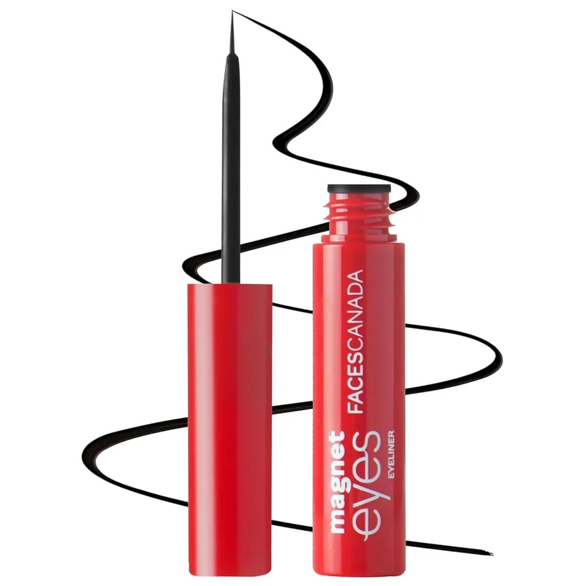 FACES CANADA Magneteyes Eyeliner - Black, 3.5ml | Intense Matte Finish | Quick Drying | 24HR Long Lasting | Fine Tip For Precise Smooth Application | Almond Oil Enriched | Waterproof | Smudgeproof