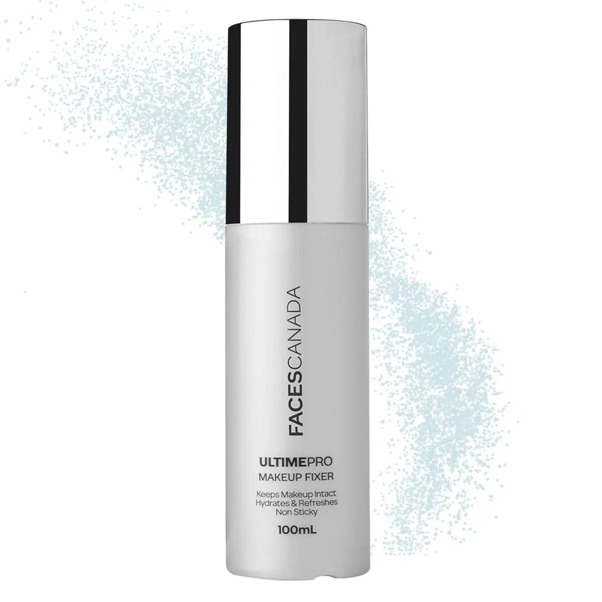 FACES CANADA Ultime Pro Makeup Fixer, 100 ml | Long Lasting Makeup Setting Spray | Keeps Makeup Intact | Hydrates, Soothes & Refreshes Skin | Hyaluronic Acid & Vitamin E Enriched | No Alcohol
