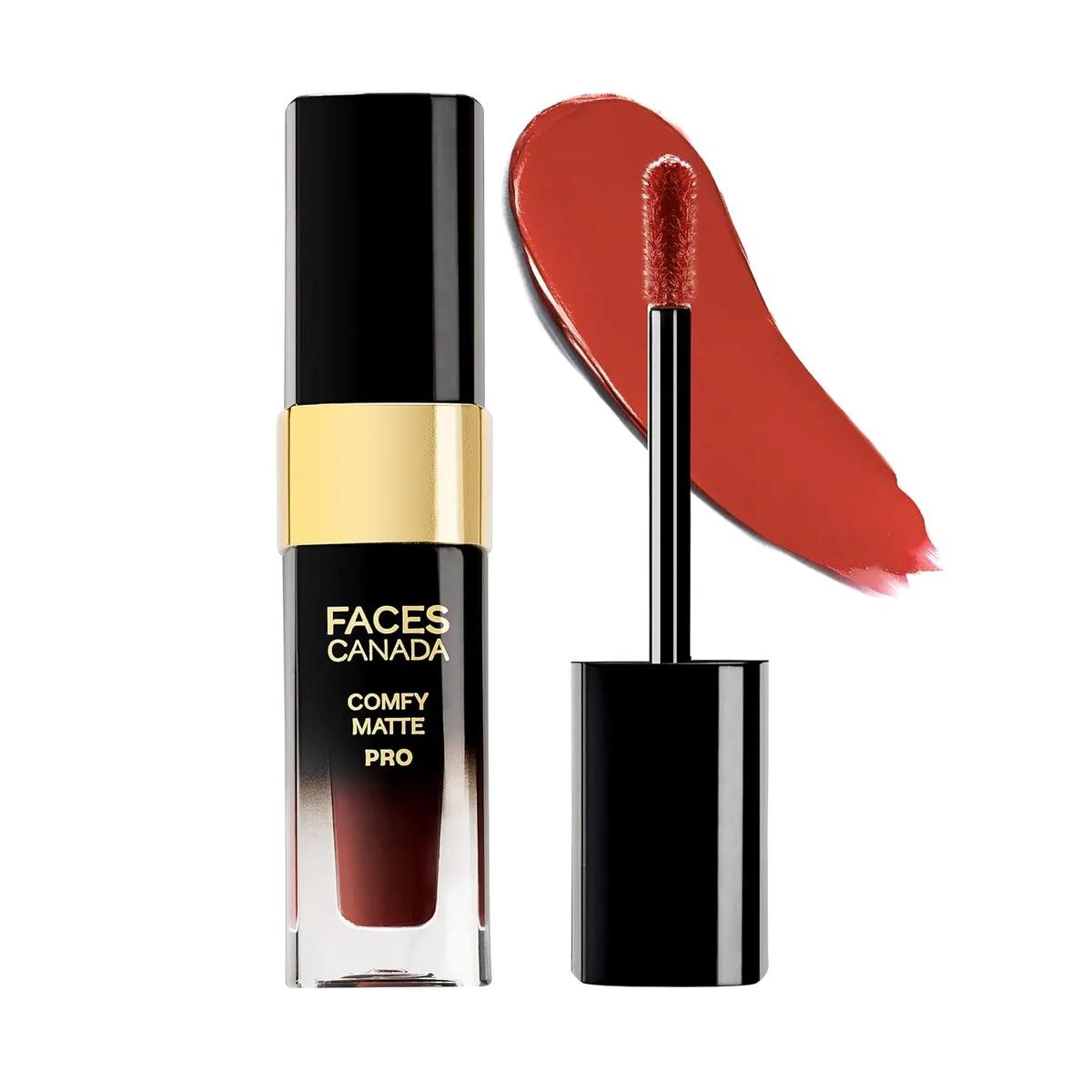 FACESCANADA Comfy Matte Pro Liquid Lipstick - Frisky Brown 13, 5.5 ml | 10HR Longstay | Intense Color | Macadamia Oil & Olive Butter Infused | Lightweight Super Smooth | No Dryness | No Alcohol