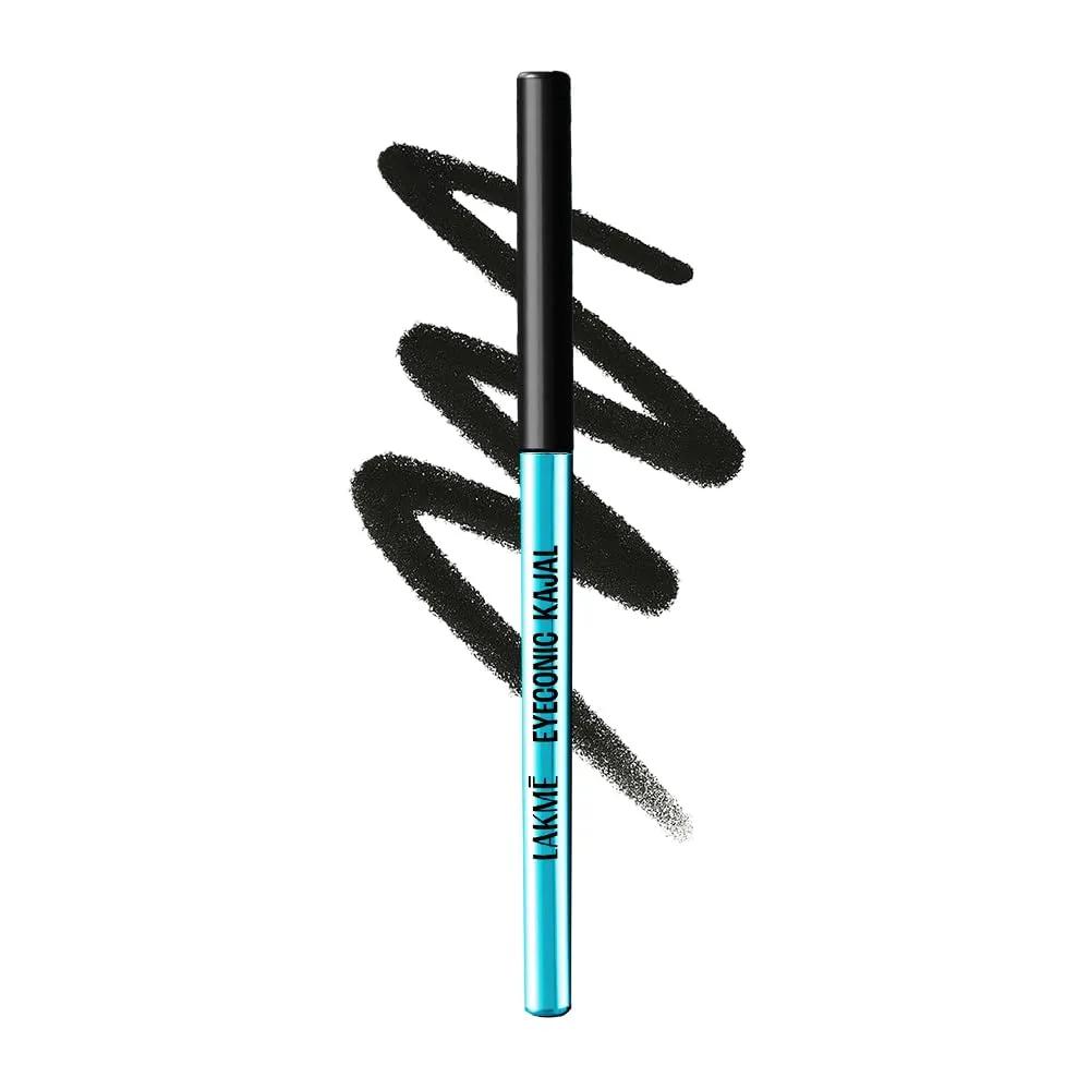 Lakme 9-5 Eyeconic Kajal, Deep Black, Smudgeproof and Waterproof that lasts upto 24H, for 2x dark pigment, 0.35g