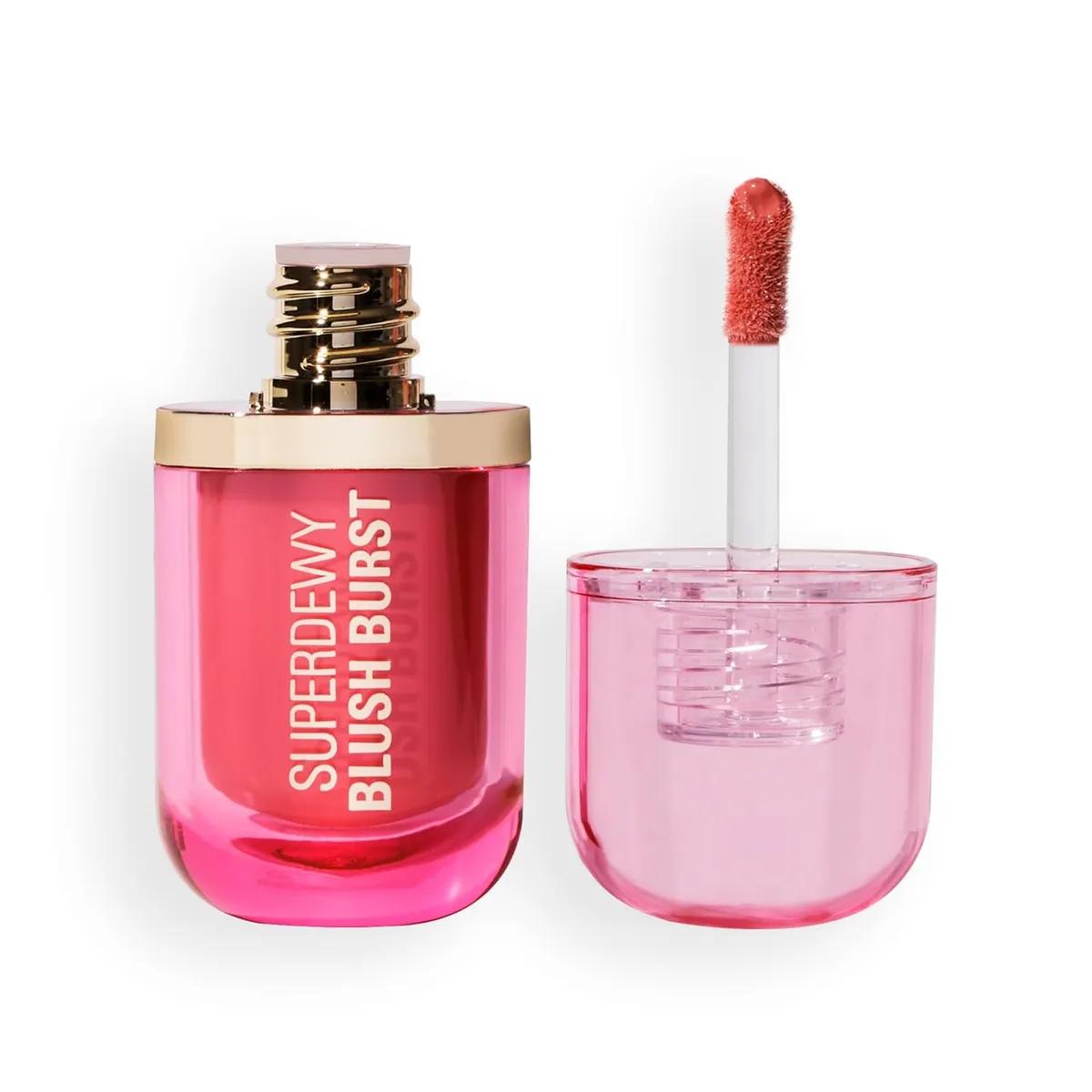 Revolution Superdewy Liquid Blush Burst - Strawberry Milkshake Cool Pink | Dewy Finish, Lightweight Cream Formula, Blendable & Buildable Blusher