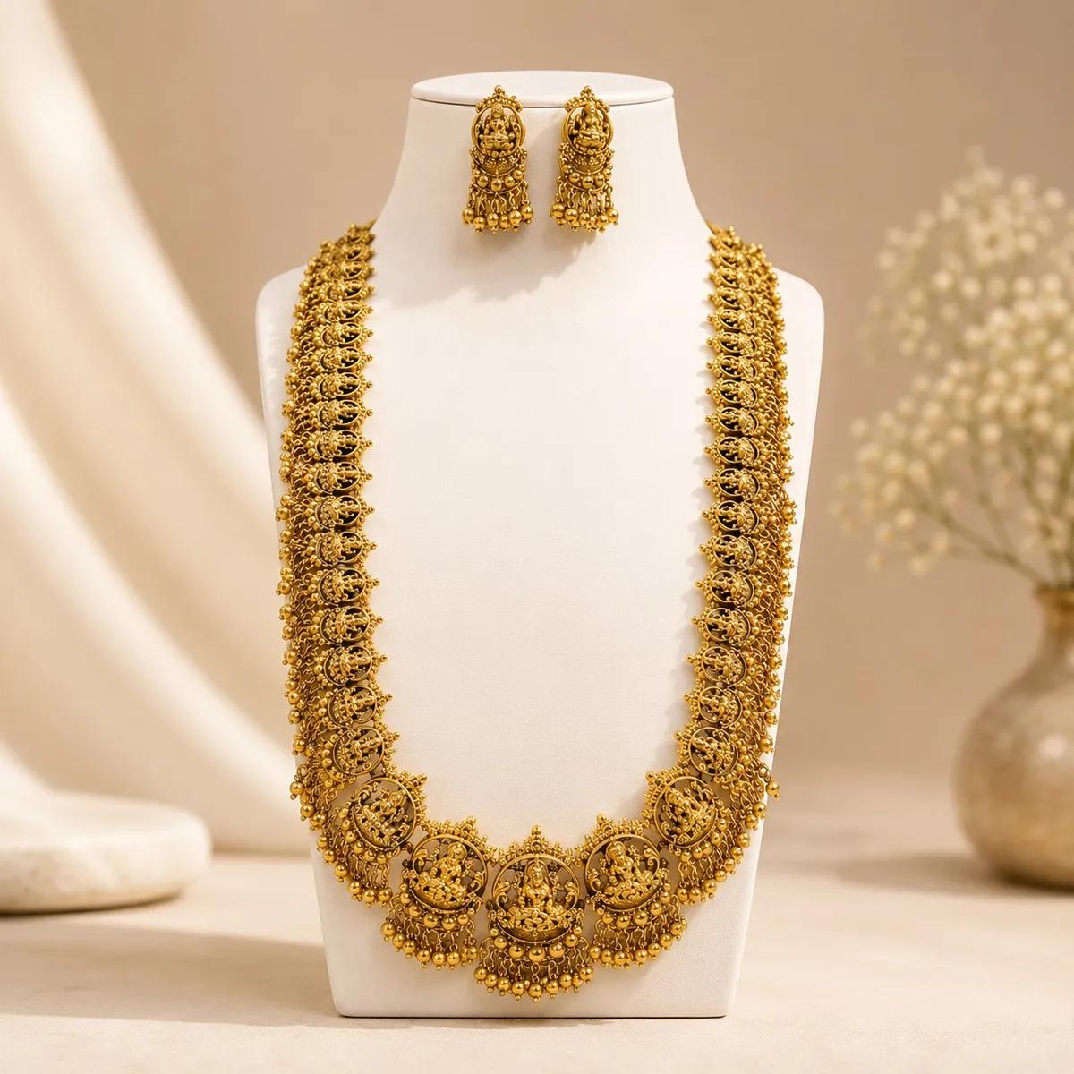 Sri Lakshmi Haram Necklace Set (SWT 435) | Necklace and Earing