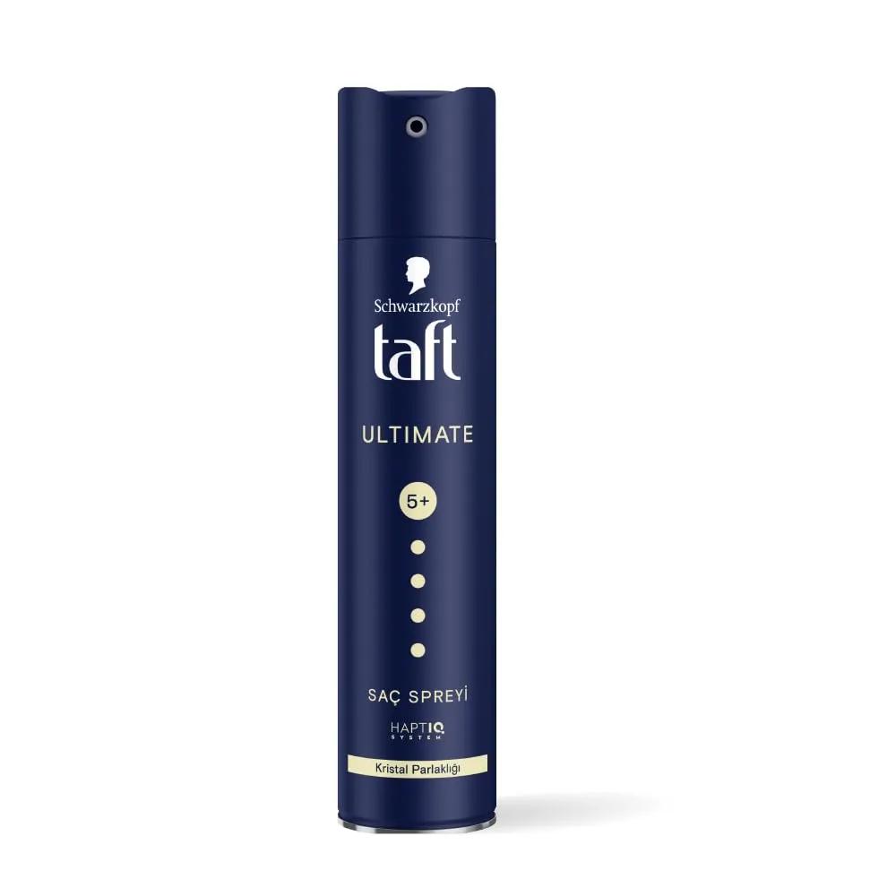 TAFT Schwarzkopf Ultimate Hair Spray For Hair With Crystal Shine | Hold 5+ For 72H hold | Protects From Wind And Humidity | No Stickiness | Easy To Brush Out | For Salon Like Finish - 250Ml.